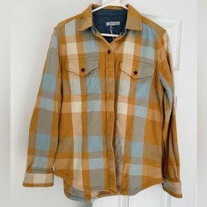 OuterKnown Women’s blanket Shirt, XS/S, Sky High Desert Plaid